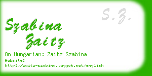 szabina zaitz business card